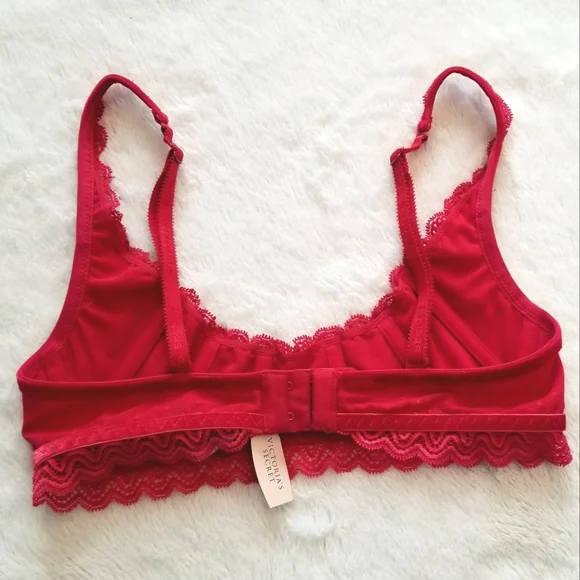Victoria's Secret Vintage Embroidered Lace Mesh Velvet Balconet Sling Bra NWT